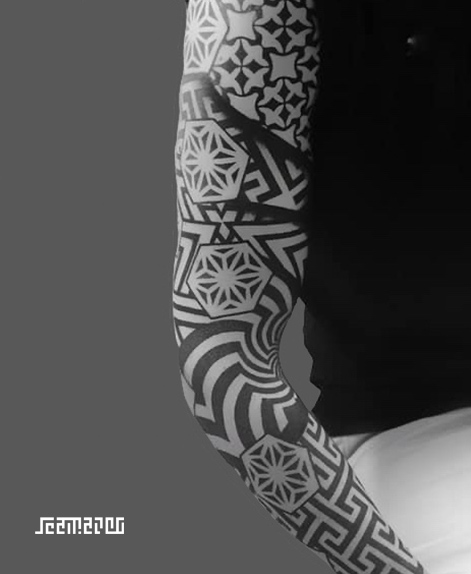 Dotwork Geometry Sleeve Tattoo Tx