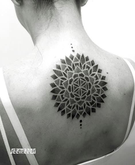 Geometric Mandala Back Tattoo In Nyc - Symmetrical And Mesmerizing Design