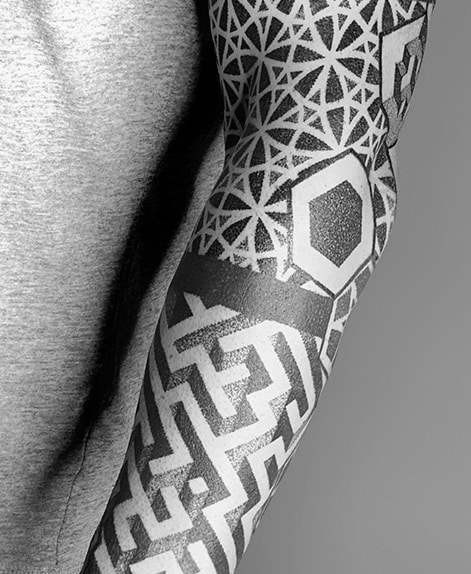 Geometric Arm Maze Tattoo By Jeanmarco